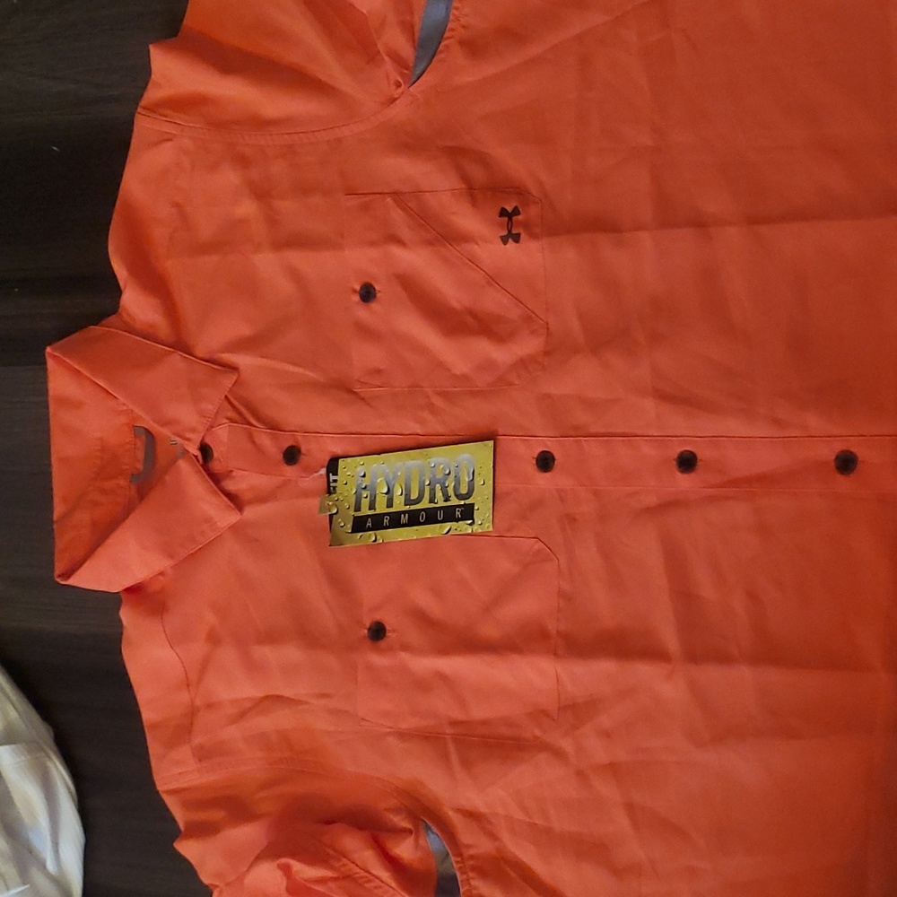 Under Armor Orange button-up shirt